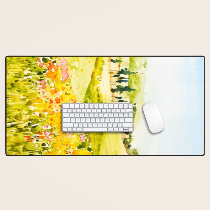 Watercolor Landscape Desk Mat Gallery Image 1