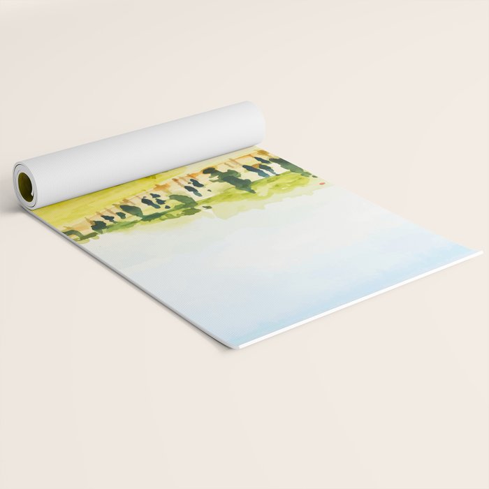 Watercolor Landscape Yoga Mat Gallery Image 2
