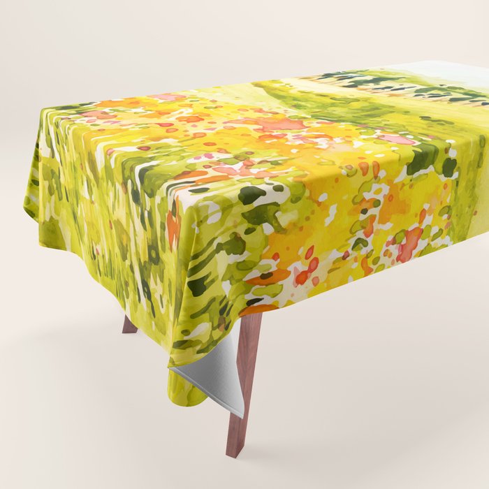 Watercolor Landscape Tablecloth Gallery Image 1