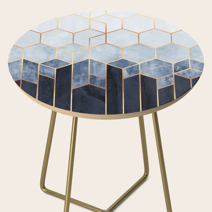 Soft Blue Hexagons Side Table Gallery Image 2