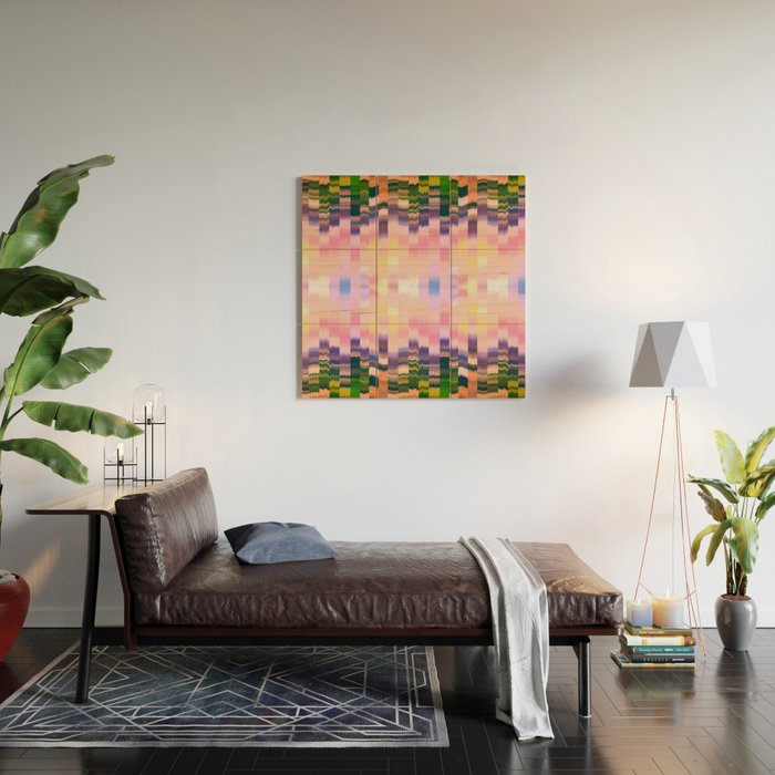 Ikat Landscape Wood Wall Art Gallery Image 2