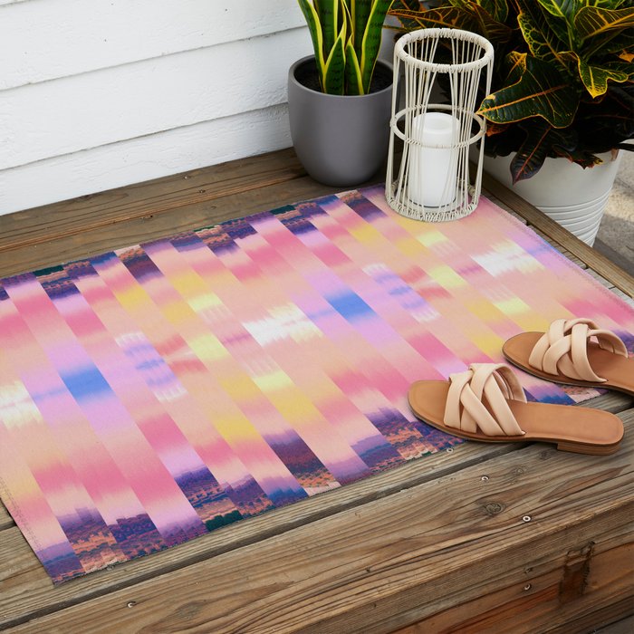Ikat Landscape Outdoor Rug Gallery Image 2