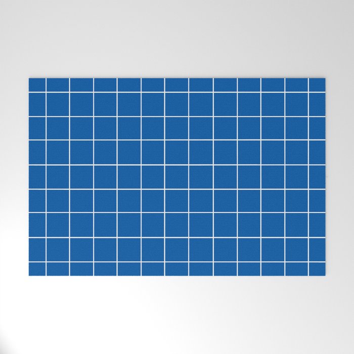 Grid (Sapphire Blue) Welcome Mat Gallery Image 1