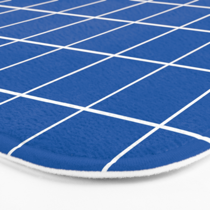 Grid (Sapphire Blue) Bath Mat Gallery Image 3