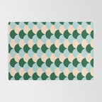 Scale Pattern / Art-deco - Light blue, Green and Cream Rug Gallery Image 2