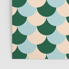 Scale Pattern / Art-deco - Light blue, Green and Cream Poster Gallery Image 3