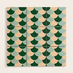 Scale Pattern / Art-deco - Light blue, Green and Cream Wood Wall Art Gallery Image 1