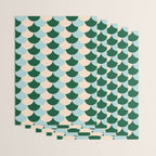 Scale Pattern / Art-deco - Light blue, Green and Cream Wrapping Paper Gallery Image 3