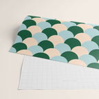 Scale Pattern / Art-deco - Light blue, Green and Cream Wrapping Paper Gallery Image 2