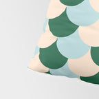 Scale Pattern / Art-deco - Light blue, Green and Cream Pillow Sham Gallery Image 4