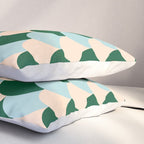 Scale Pattern / Art-deco - Light blue, Green and Cream Pillow Sham Gallery Image 3