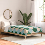 Scale Pattern / Art-deco - Light blue, Green and Cream Comforter Gallery Image 2