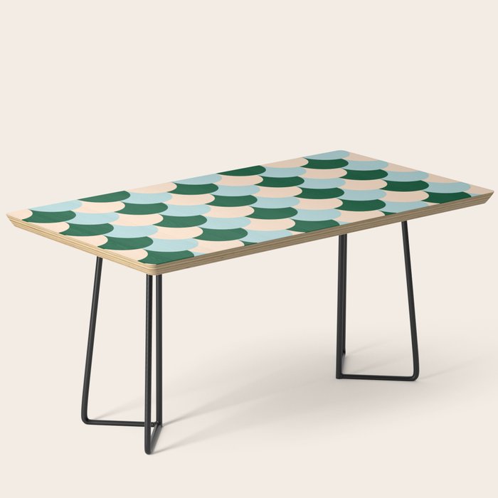 Scale Pattern / Art-deco - Light blue, Green and Cream Coffee Table Gallery Image 1