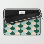 Scale Pattern / Art-deco - Light blue, Green and Cream Laptop Sleeve Gallery Image 2