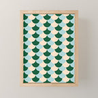 Scale Pattern / Art-deco - Light blue, Green and Cream Mini Art Print Gallery Image 1