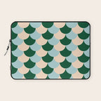 Scale Pattern / Art-deco - Light blue, Green and Cream Laptop Sleeve Gallery Image 1