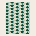 Scale Pattern / Art-deco - Light blue, Green and Cream Poster Gallery Image 4