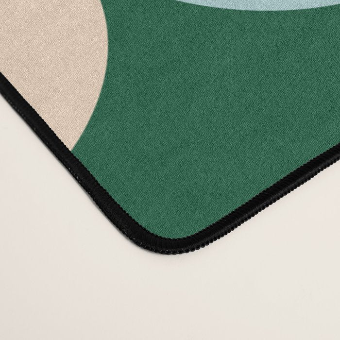 Scale Pattern / Art-deco - Light blue, Green and Cream Desk Mat Gallery Image 4