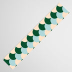 Scale Pattern / Art-deco - Light blue, Green and Cream Table Runner Gallery Image 3