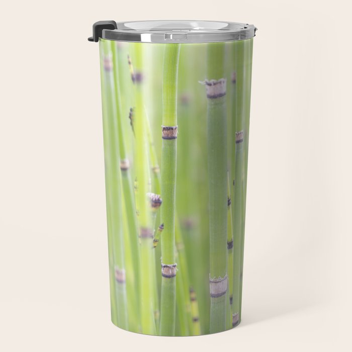 Spring green bamboo - abstract natural plant pattern - botanical photography Travel Mug Gallery Image 3