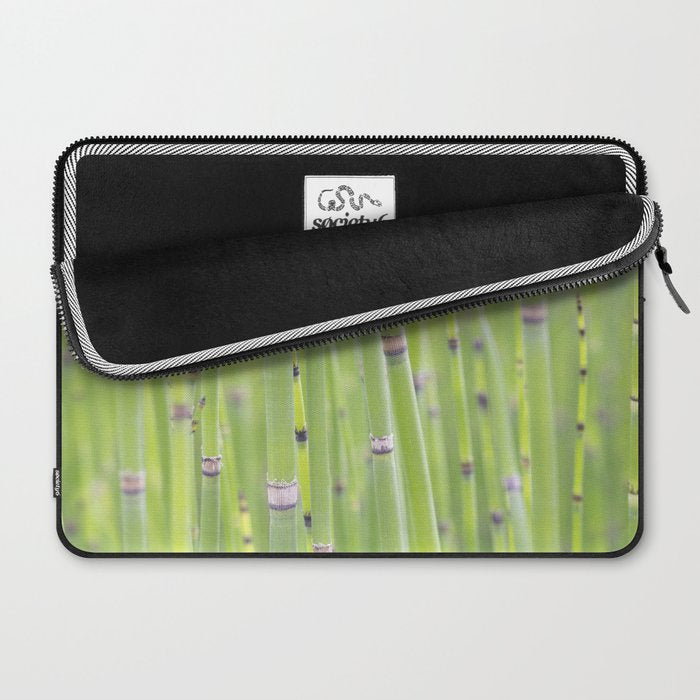 Spring green bamboo - abstract natural plant pattern - botanical photography Laptop Sleeve Gallery Image 2