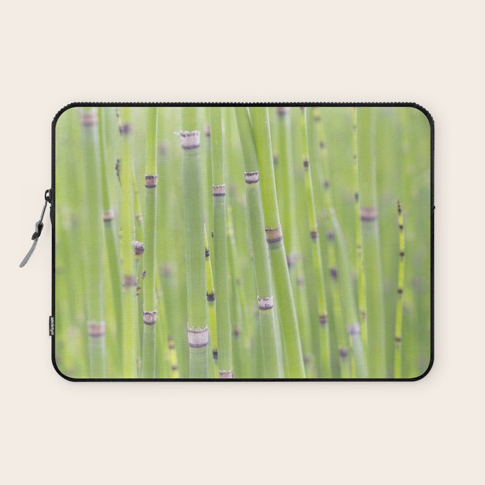 Spring green bamboo - abstract natural plant pattern - botanical photography Laptop Sleeve Gallery Image 1