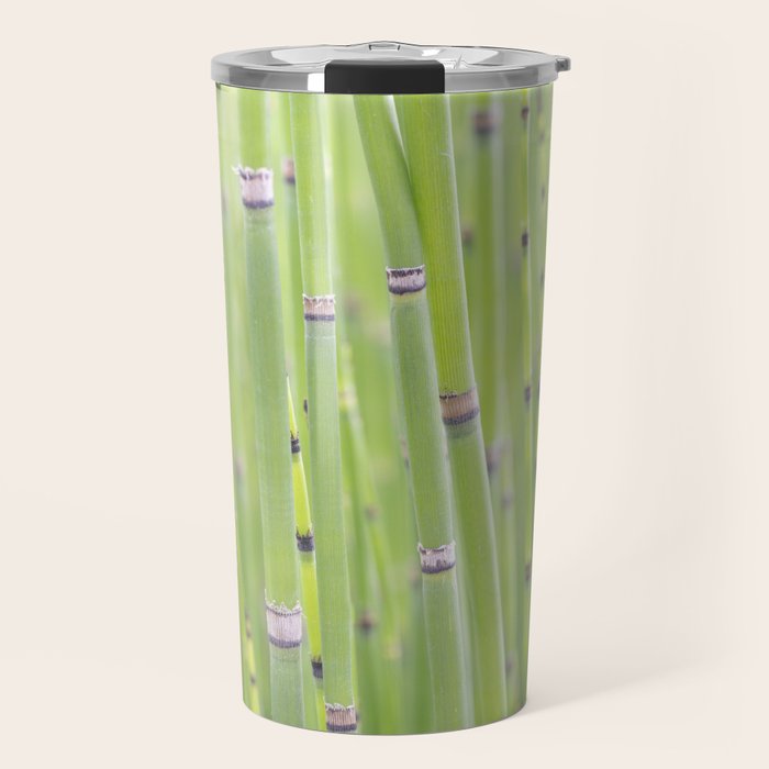 Spring green bamboo - abstract natural plant pattern - botanical photography Travel Mug Gallery Image 1