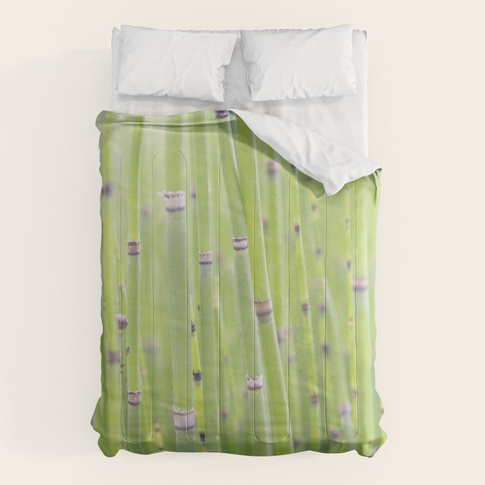 Spring green bamboo - abstract natural plant pattern - botanical photography Comforter Gallery Image 6