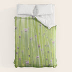 Spring green bamboo - abstract natural plant pattern - botanical photography Comforter Gallery Image 6