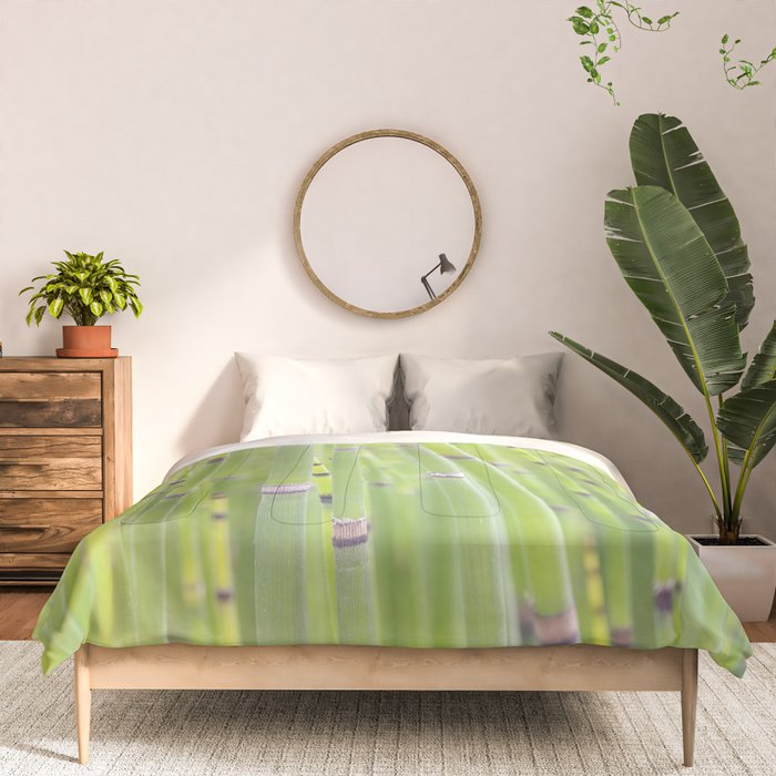 Spring green bamboo - abstract natural plant pattern - botanical photography Comforter Gallery Image 3
