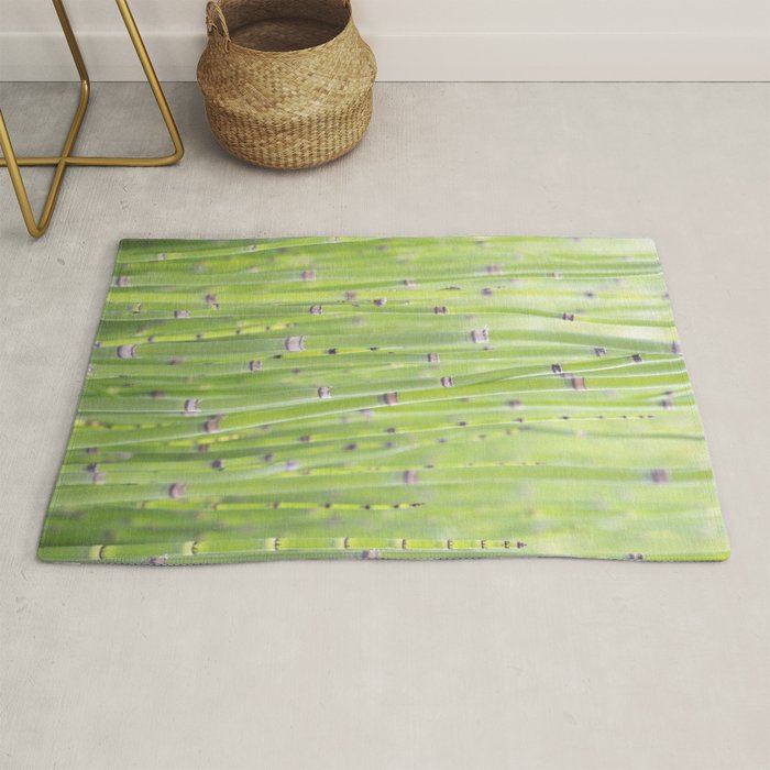 Spring green bamboo - abstract natural plant pattern - botanical photography Rug Gallery Image 1
