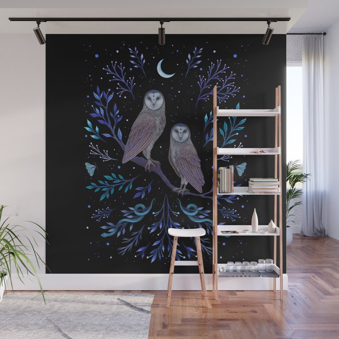 Owls in the Moonlight Wall Mural Gallery Image 1