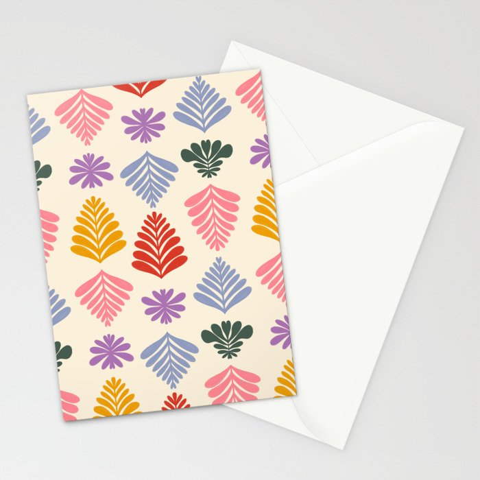 Colorful Folk Leaves Stationery Card Gallery Image 2