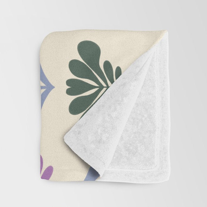 Colorful Folk Leaves Throw Blanket Gallery Image 3