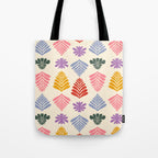 Colorful Folk Leaves Tote Bag Gallery Image 1