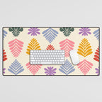 Colorful Folk Leaves Desk Mat Gallery Image 1