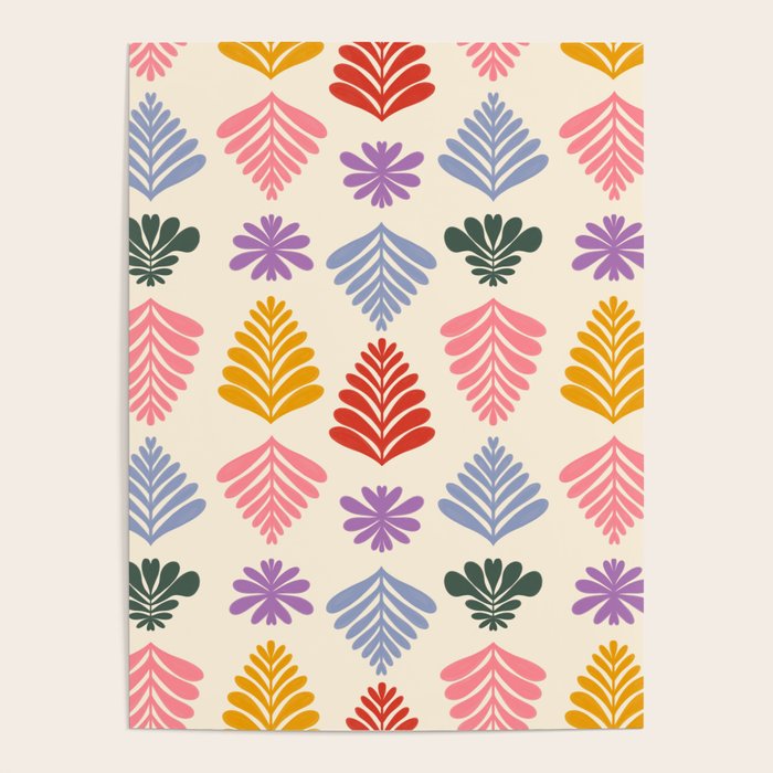 Colorful Folk Leaves Poster Gallery Image 4