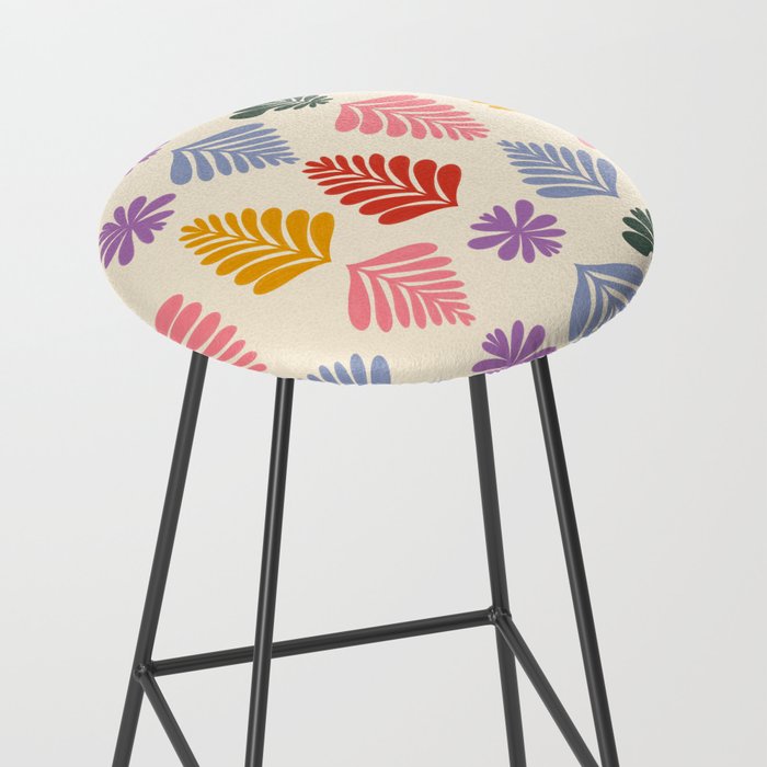 Colorful Folk Leaves Stool Gallery Image 2
