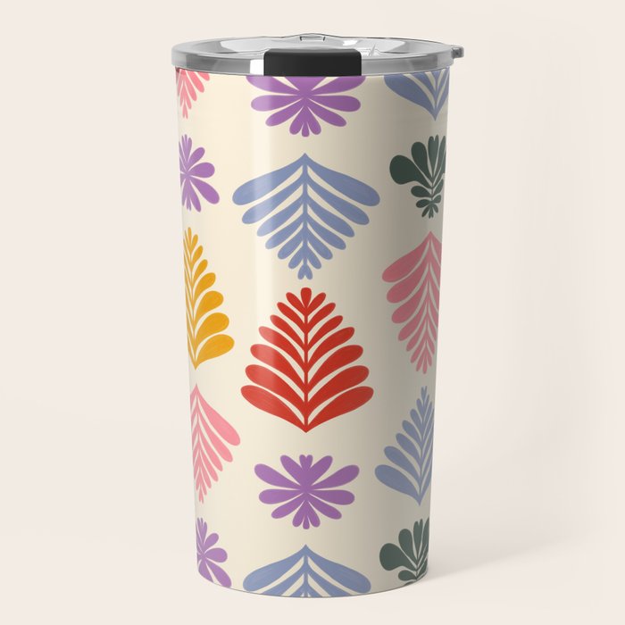 Colorful Folk Leaves Travel Mug Gallery Image 1