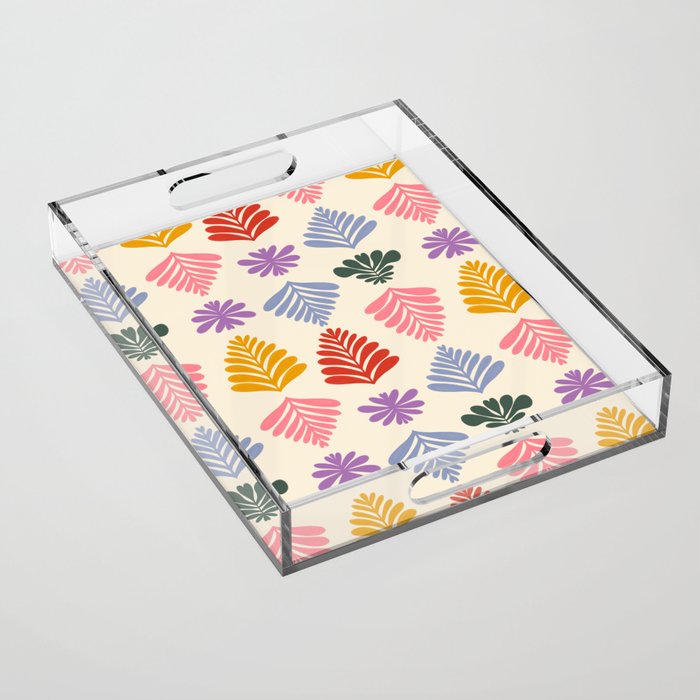 Colorful Folk Leaves Acrylic Tray Gallery Image 1