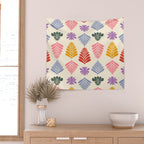 Colorful Folk Leaves Wall Tapestry Gallery Image 2