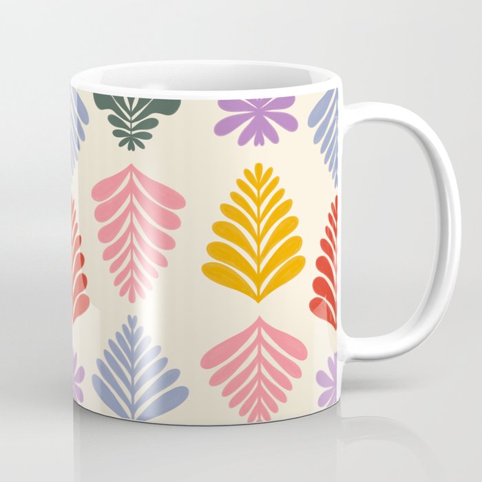 Colorful Folk Leaves Coffee Mug Gallery Image 1