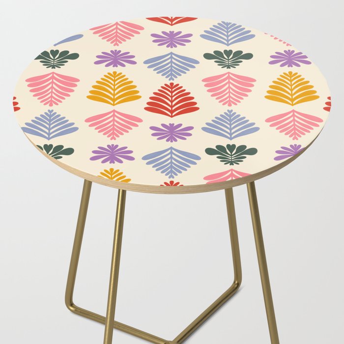 Colorful Folk Leaves Side Table Gallery Image 2