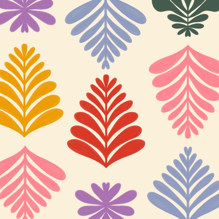 Colorful Folk Leaves Coffee Mug Gallery Image 2