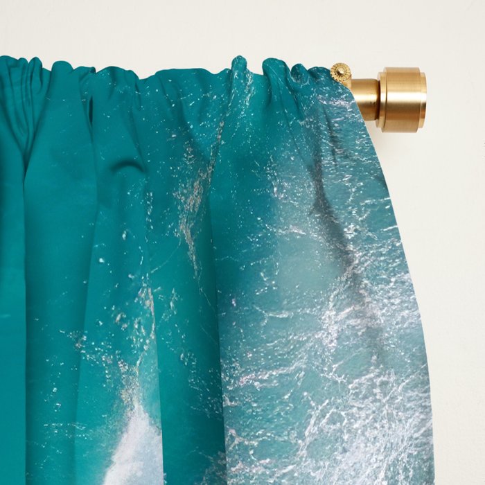 Surfers in Blue Waves Window Curtain Gallery Image 2