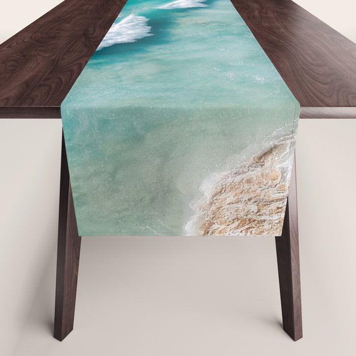 Surfers in Blue Waves Table Runner Gallery Image 1