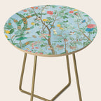 Chinoiserie Pastel Blue Floral Bird Garden II Side Table Gallery Image 2