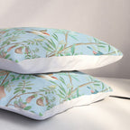 Chinoiserie Pastel Blue Floral Bird Garden II Pillow Sham Gallery Image 3