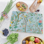 Chinoiserie Pastel Blue Floral Bird Garden II Cutting Board Gallery Image 2