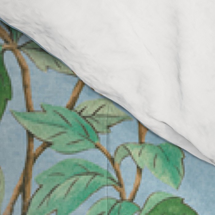Chinoiserie Pastel Blue Floral Bird Garden II Comforter Gallery Image 4